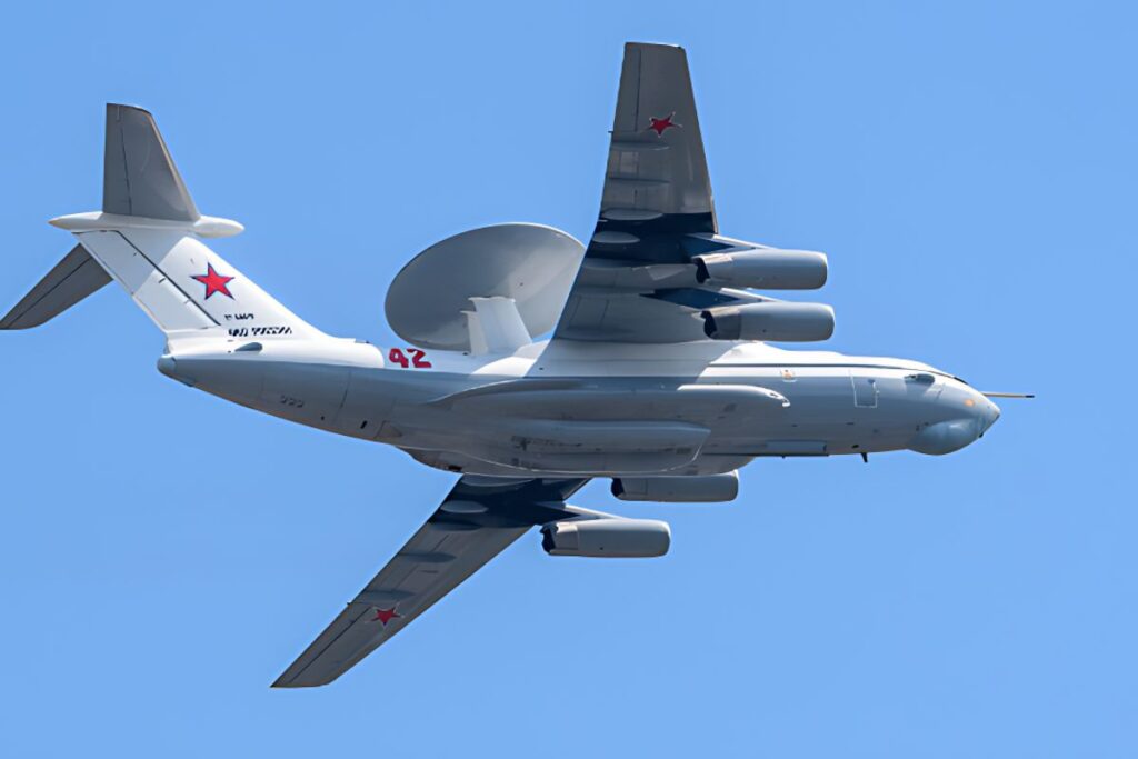 An A-50 plane taking part in a military parade.